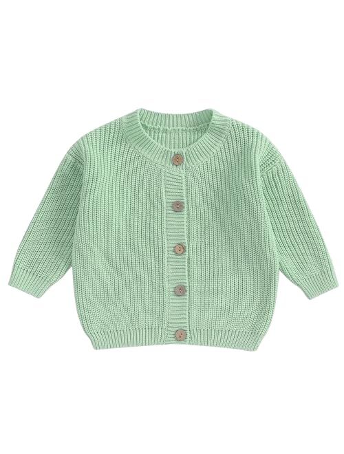 sweetyhouse Toddler Baby Girl Boy Cardigan Sweater Knit Chunky Crewneck Long Sleeve Open Front Sweaters Winter Clothes