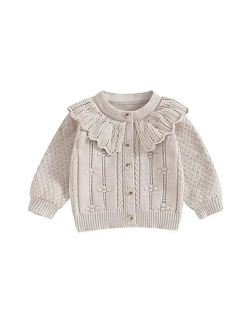 sweetyhouse Toddler Baby Girl Boy Cardigan Sweater Knit Chunky Crewneck Long Sleeve Open Front Sweaters Winter Clothes