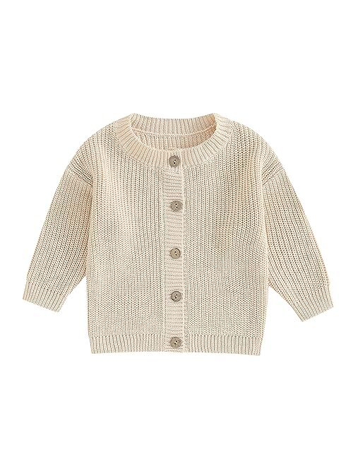 sweetyhouse Toddler Baby Girl Boy Cardigan Sweater Knit Chunky Crewneck Long Sleeve Open Front Sweaters Winter Clothes