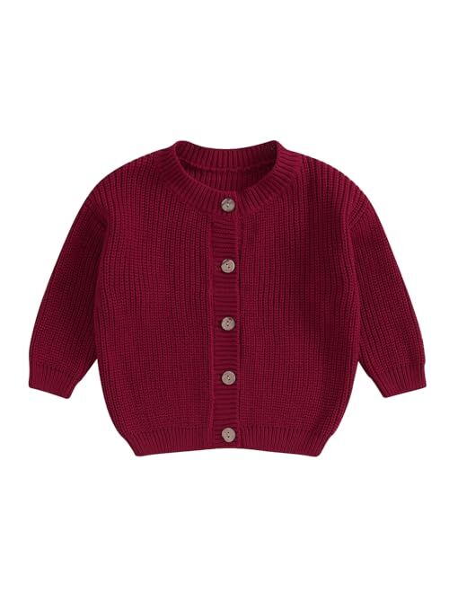 sweetyhouse Toddler Baby Girl Boy Cardigan Sweater Knit Chunky Crewneck Long Sleeve Open Front Sweaters Winter Clothes