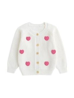 Simplee kids Baby Sweater Cardigan Jacquard Cable-Knit Spring Coat Long Sleeve Cardigan for Baby Girl