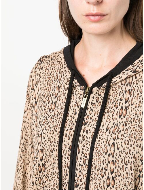 TWINSET leopard-print zip-up hoodie