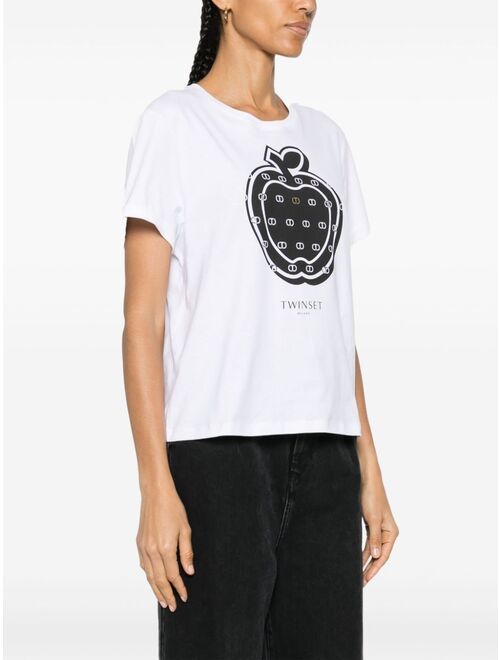 TWINSET apple-print cotton T-shirt