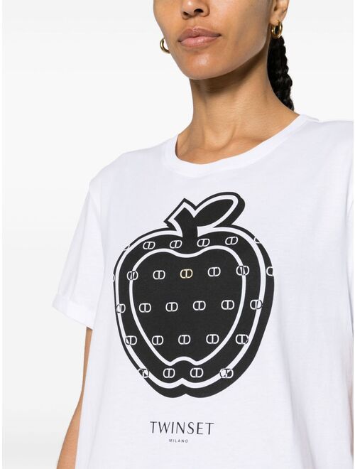 TWINSET apple-print cotton T-shirt