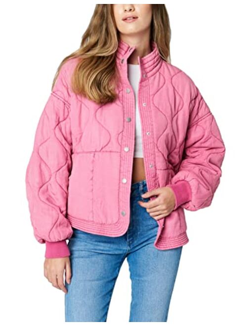 [BLANKNYC] Womens Luxury Clothing Tencel Drop Shoulder Quilted Jacket