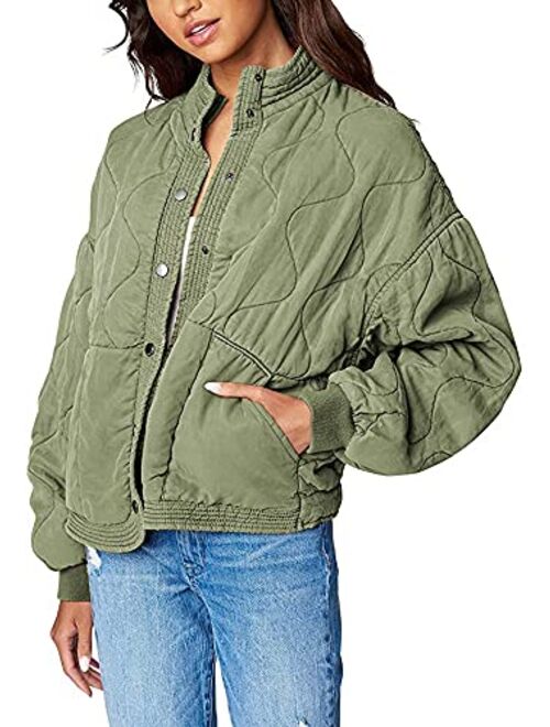 [BLANKNYC] Womens Luxury Clothing Tencel Drop Shoulder Quilted Jacket