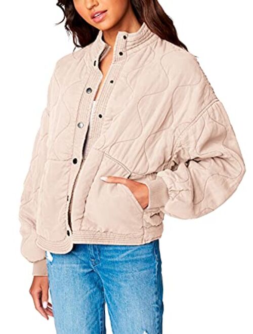 [BLANKNYC] Womens Luxury Clothing Tencel Drop Shoulder Quilted Jacket