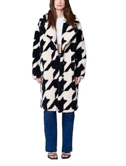 [BLANKNYC] Womens Houndstooth Sherpa Coat