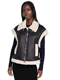 [BLANKNYC] Womens Vegan Leather and Sherpa Vest