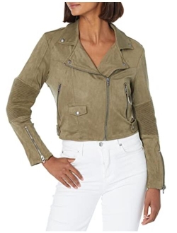 [BLANKNYC] Womens Faux Suede Moto Jacket