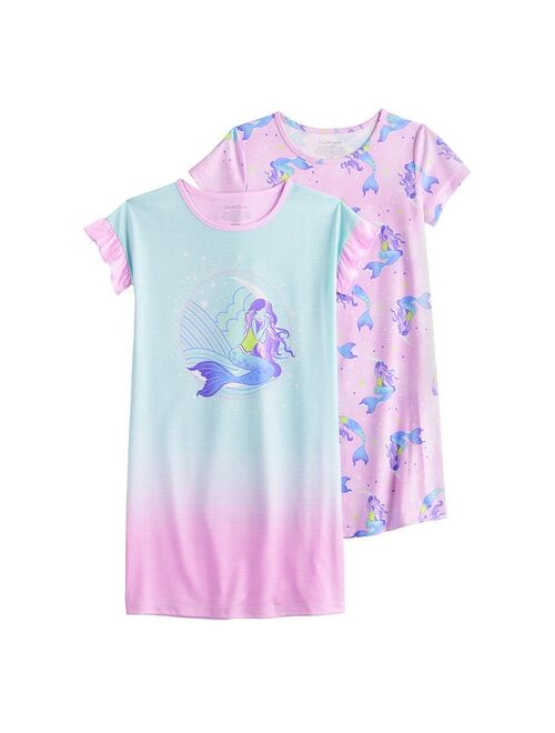 Girls 4-12 Cuddl Duds 2-pack Short Sleeve Nightgown Set