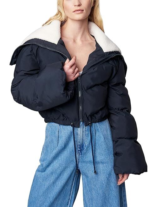 BLANKNYC Blank NYC Nylon Puffer Jacket with Sherpa Detail