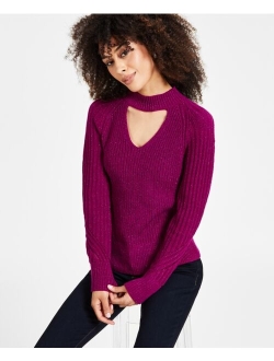 Women's Ribbed Keyhole Cutout Sweater, Created for Macy's