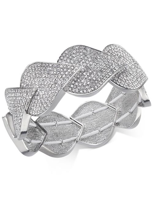 INC International Concepts I.N.C. International Concepts Silver-Tone Pav Teardrop Stretch Bracelet, Created for Macy's