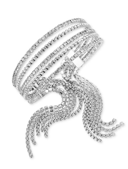 INC International Concepts I.N.C. International Concepts Crystal & Chain Fringe Multi-Row Statement Cuff Bracelet, Created for Macy's