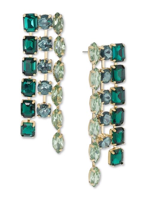 INC International Concepts I.N.C. International Concepts Mixed-Metal Crystal Linear Earrings, Created for Macy's