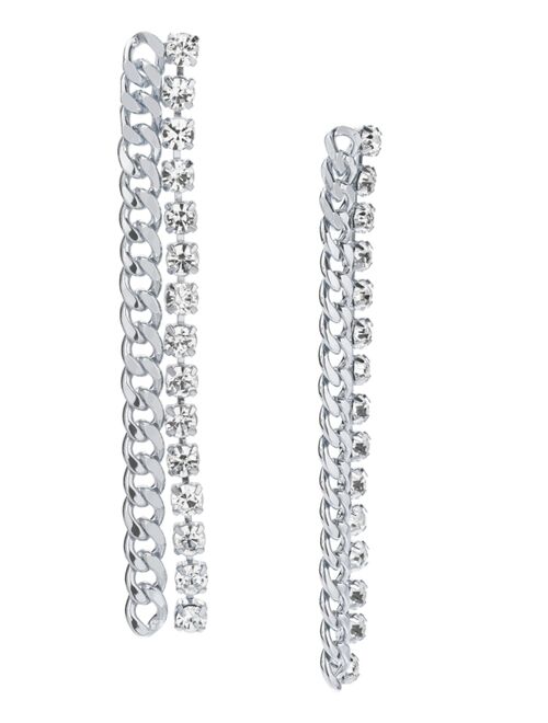 INC International Concepts I.N.C. International Concepts Crystal Chain Linear Earrings, Created for Macy's