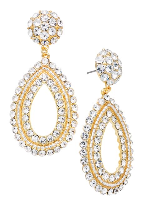 INC International Concepts I.N.C. International Concepts Gold-Tone Pav Drop Earrings, Created for Macy's