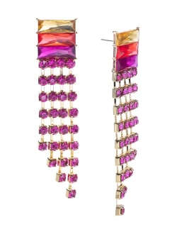 Gold-Tone Crystal Fringe Statement Earrings, Created for Macy's