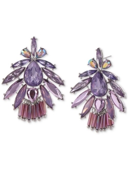 Silver-Tone Mixed Stone Fan Drop Earrings, Created for Macy's