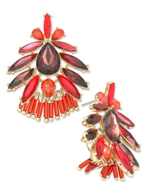 INC International Concepts I.N.C. International Concepts Silver-Tone Mixed Stone Fan Drop Earrings, Created for Macy's