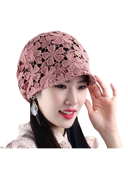 Lmtossey Summer Thin Section Hollow Crochet Hat Elegant Lady Casual Cap Outdoor Street Baseball Cap