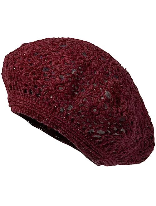 Lmtossey Summer Thin Section Hollow Crochet Hat Elegant Lady Casual Cap Outdoor Street Baseball Cap