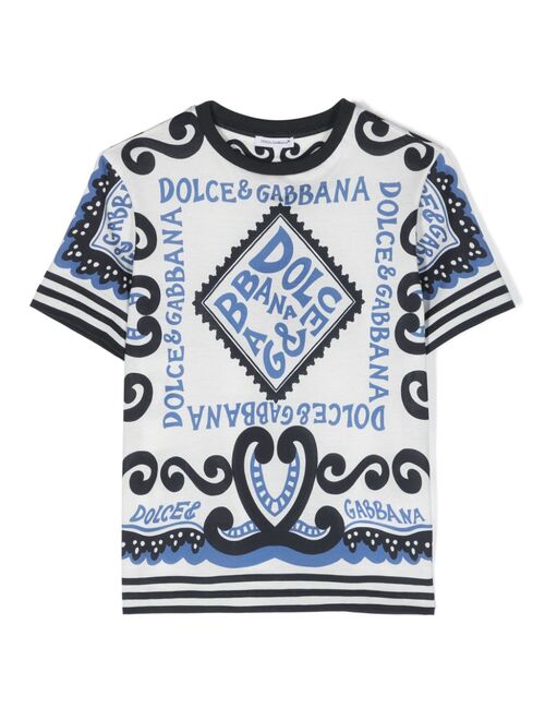 Dolce & Gabbana Kids Marina-print cotton T-shirt