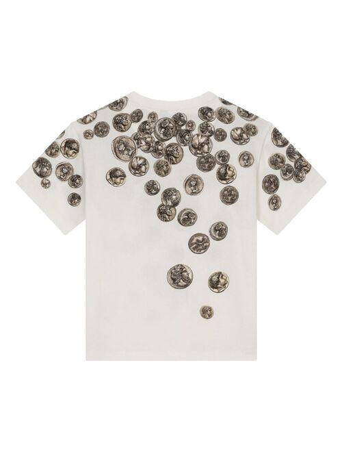 Dolce & Gabbana Kids coin-print cotton T-shirt