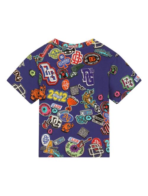 Dolce & Gabbana Kids sticker-print cotton T-shirt