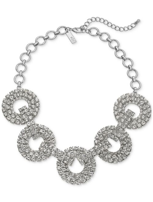 INC International Concepts I.N.C. International Concepts Mixed-Metal Crystal Circle Necklace, 17" + 3", Created for Macy's