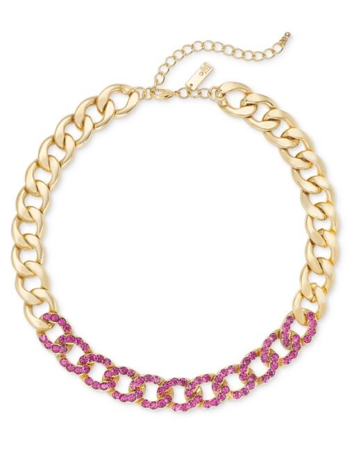 INC International Concepts I.N.C. International Concepts Color Crystal Large Link Collar Necklace, 18" + 3" extender, Created for Macy's