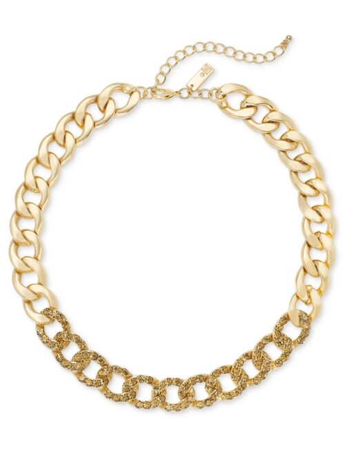 INC International Concepts I.N.C. International Concepts Color Crystal Large Link Collar Necklace, 18" + 3" extender, Created for Macy's