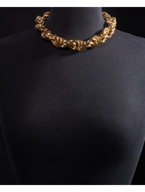 INC International Concepts I.N.C. International Concepts Twisted Chain Frontal Necklace, 17" + 3" extender, Created for Macy's