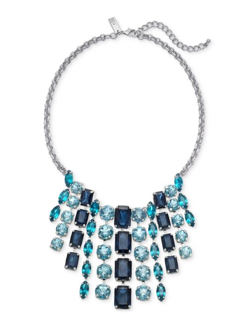 INC International Concepts I.N.C. International Concepts Mixed-Metal Crystal Necklace, 17" + 3" extender, Created for Macy's