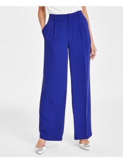 Petite Pleated Wide-Leg Trousers, Created for Macy's