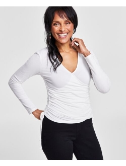 Women's Surplice-Neck Top, Created for Macy's