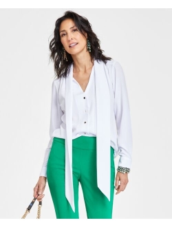 Women's Scarf-Neck Long-Sleeve Blouse, Created for Macy's