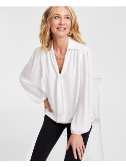 Women's Long-Sleeve Chain-Neck Blouse, Created for Macy's