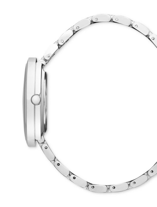 INC International Concepts I.N.C. International Concepts Women's Glitter Silver-Tone Bracelet Watch 36mm, Created for Macy's