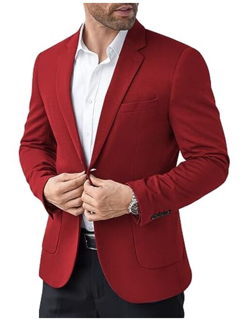 COOFANDY Men's Casual Knit Blazer Suit Jacket Lightweight Sport Coats Two Button