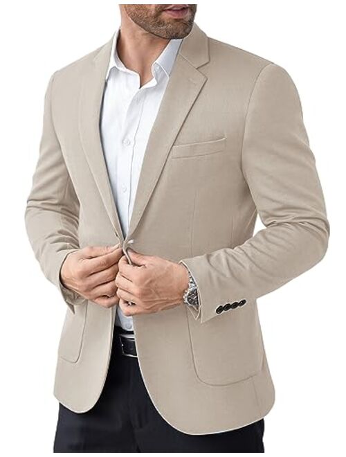 COOFANDY Men's Casual Knit Blazer Suit Jacket Lightweight Sport Coats Two Button