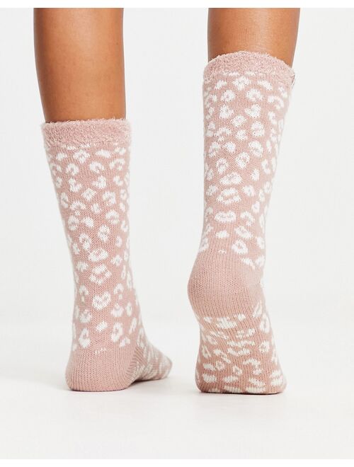 UGG Josephine fleece lined socks in leopard