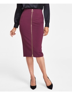 Women's Ponte Zip-Front Pencil Skirt, Created for Macy's