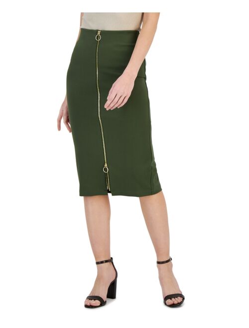 INC International Concepts I.N.C. INTERNATIONAL CONCEPTS Women's Ponte Zip-Front Pencil Skirt, Created for Macy's