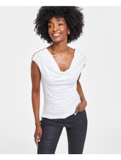 Women's Laced-Chain-Shoulder Top, Created for Macy's