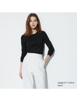 Soft Ribbed Crew Neck Long-Sleeve T-Shirt