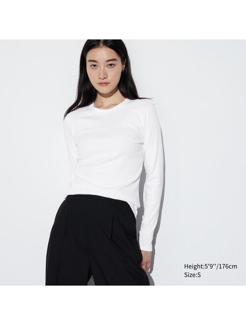 Uniqlo Soft Ribbed Crew Neck Long-Sleeve T-Shirt