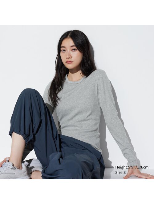 Uniqlo Soft Ribbed Crew Neck Long-Sleeve T-Shirt