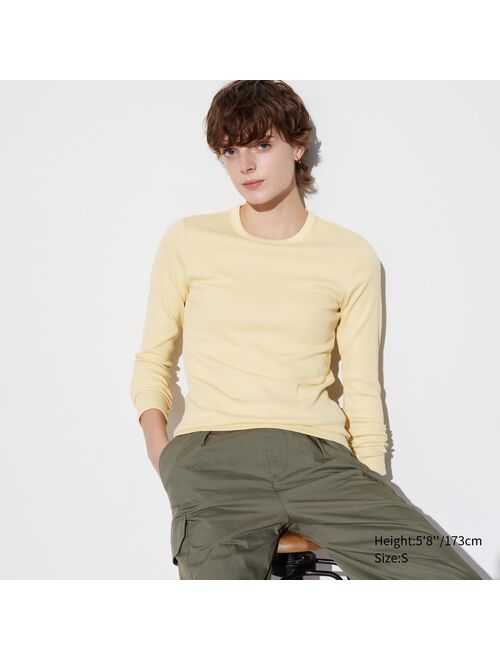 Uniqlo Soft Ribbed Crew Neck Long-Sleeve T-Shirt